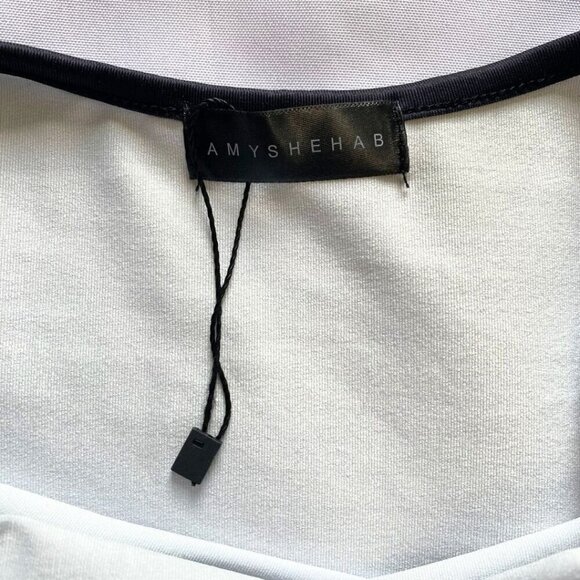 NWOT AMY SHEHAB PURPLE BLUE EYE OF GIZA BACKLESS MIDI BODYCON PENCIL DRESS - S - Picture 6 of 11